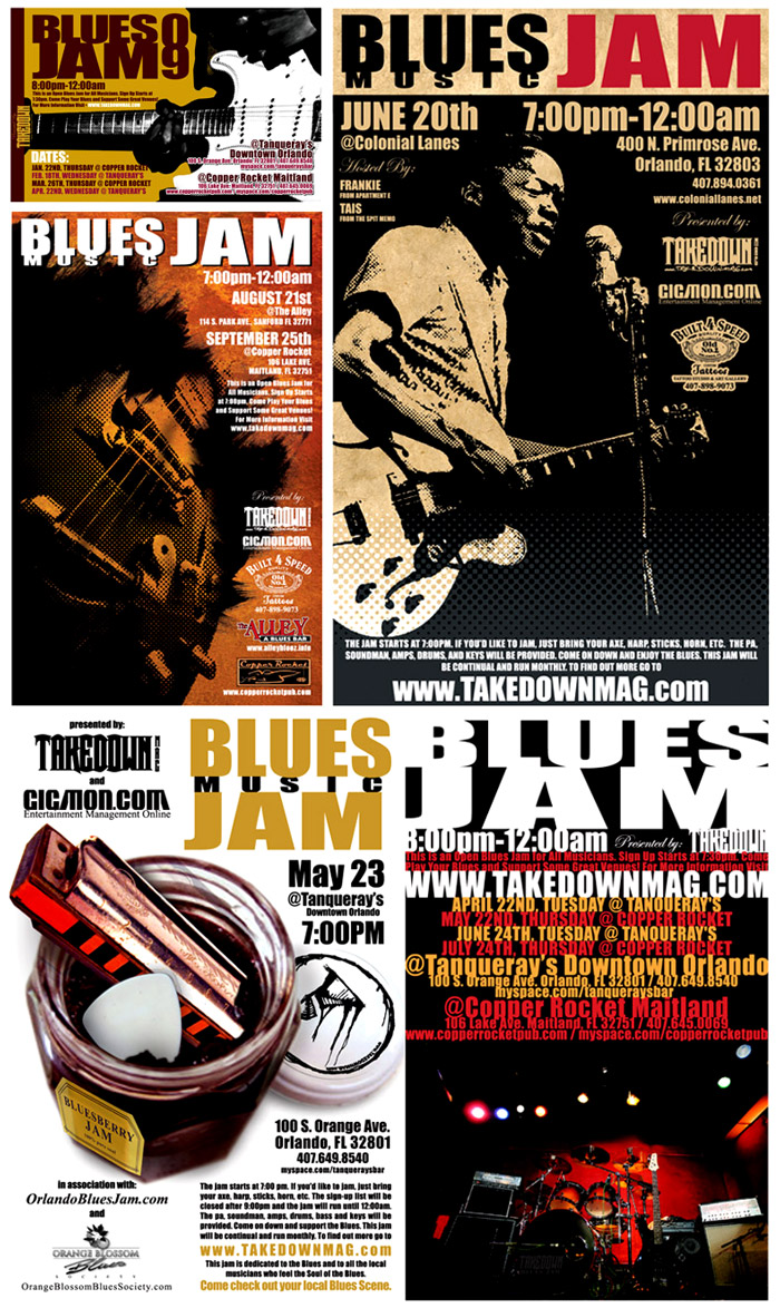 TAKEDOWN Blues Jam Posters