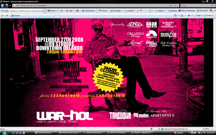 WAR-HOL Art Show Website
